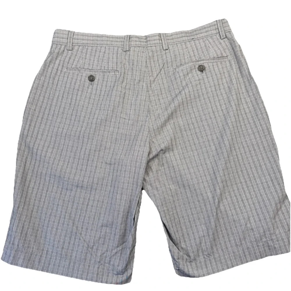 Banana Republic Preppy Mens Shorts Check Blue Plaid Pattern 100% Cotton Size 34